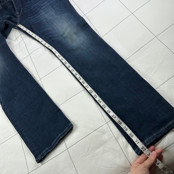All Saints Jeans Mens 34 Blue Cigarette Skinny Button Fly Fade Distressed Denim - Picture 14 of 16